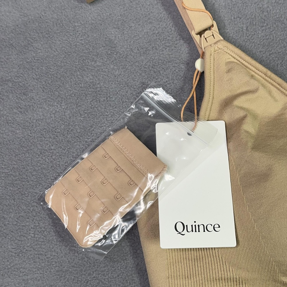 Quince Womens Seamless Nursing Bra Sand Beige Size L Maternity Postpartum NWT - Picture 6 of 8